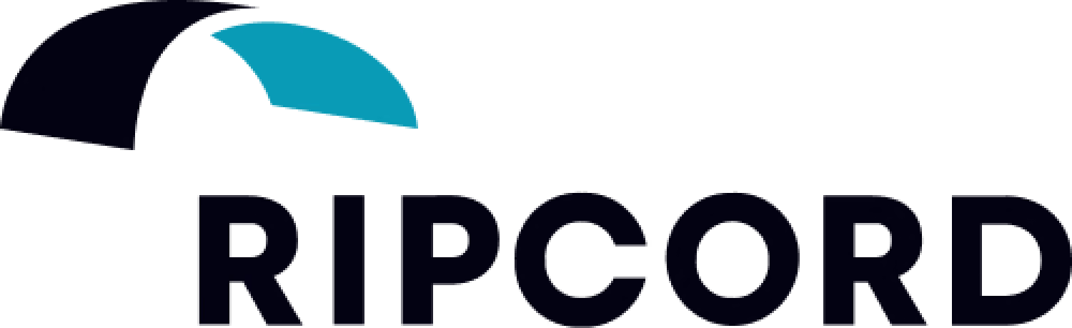 Ripcord wordmark logo with a stylized teal arc over black bold text.