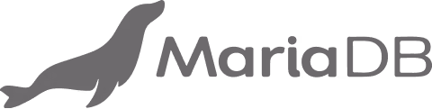 MariaDB logo with stylized M shape followed by text MariaDB in gray.