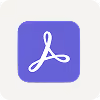 Adobe Acrobat PDF file format icon in a purple square with rounded corners.