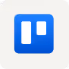 Trello app icon with white boards on a blue square background.