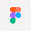 Colorful F shaped logo with segments in red, orange, blue, teal, and green on a light background.