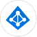 Blue Azure Active Directory logo with white stylized nodes connected in a diamond shape.