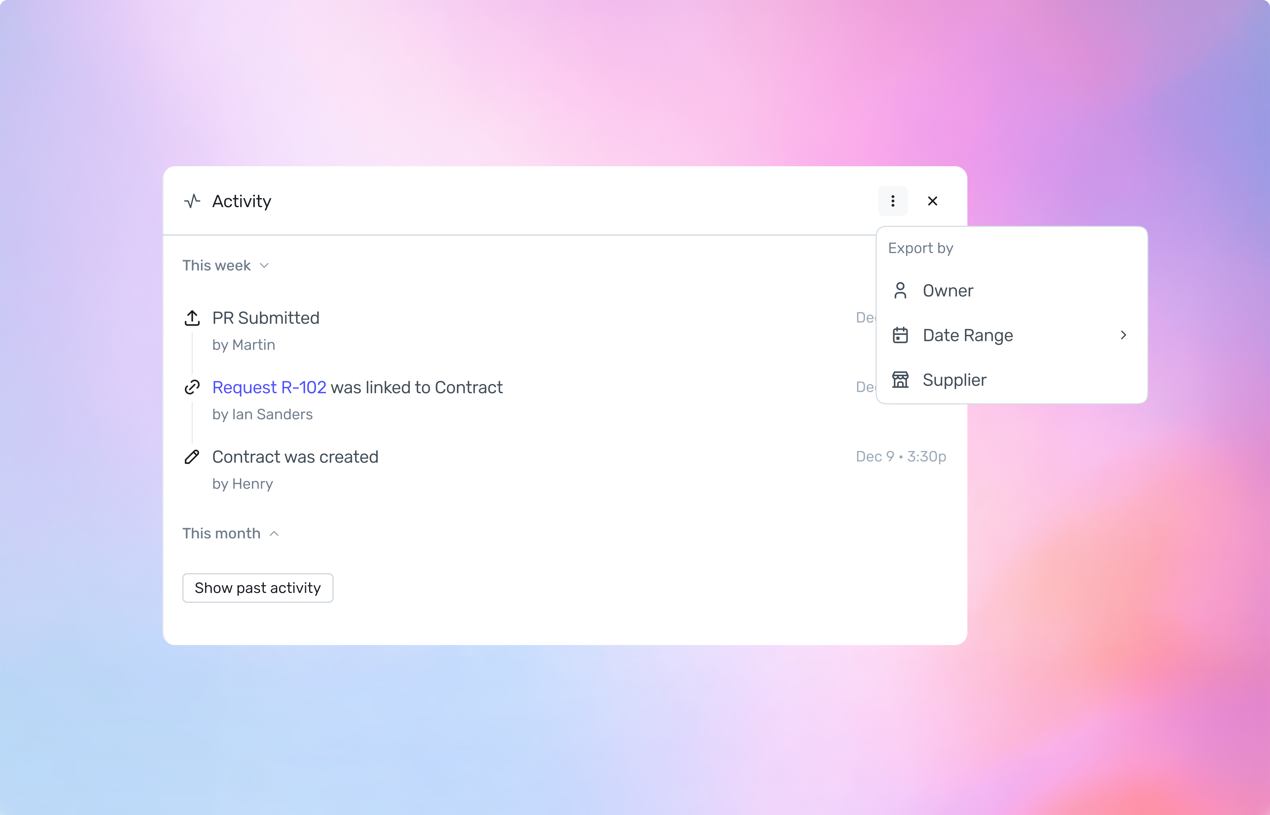 Multi-step approval flow from request intake through legal review