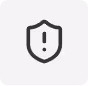 Black shield icon with an exclamation mark inside on white background.