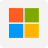 Microsoft logo with four colored squares: blue, red, green, and yellow.