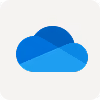 Cloud icon in shades of blue on a light gray background.