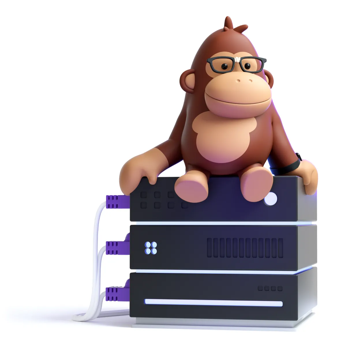 Asedos gorilla sitter på en server