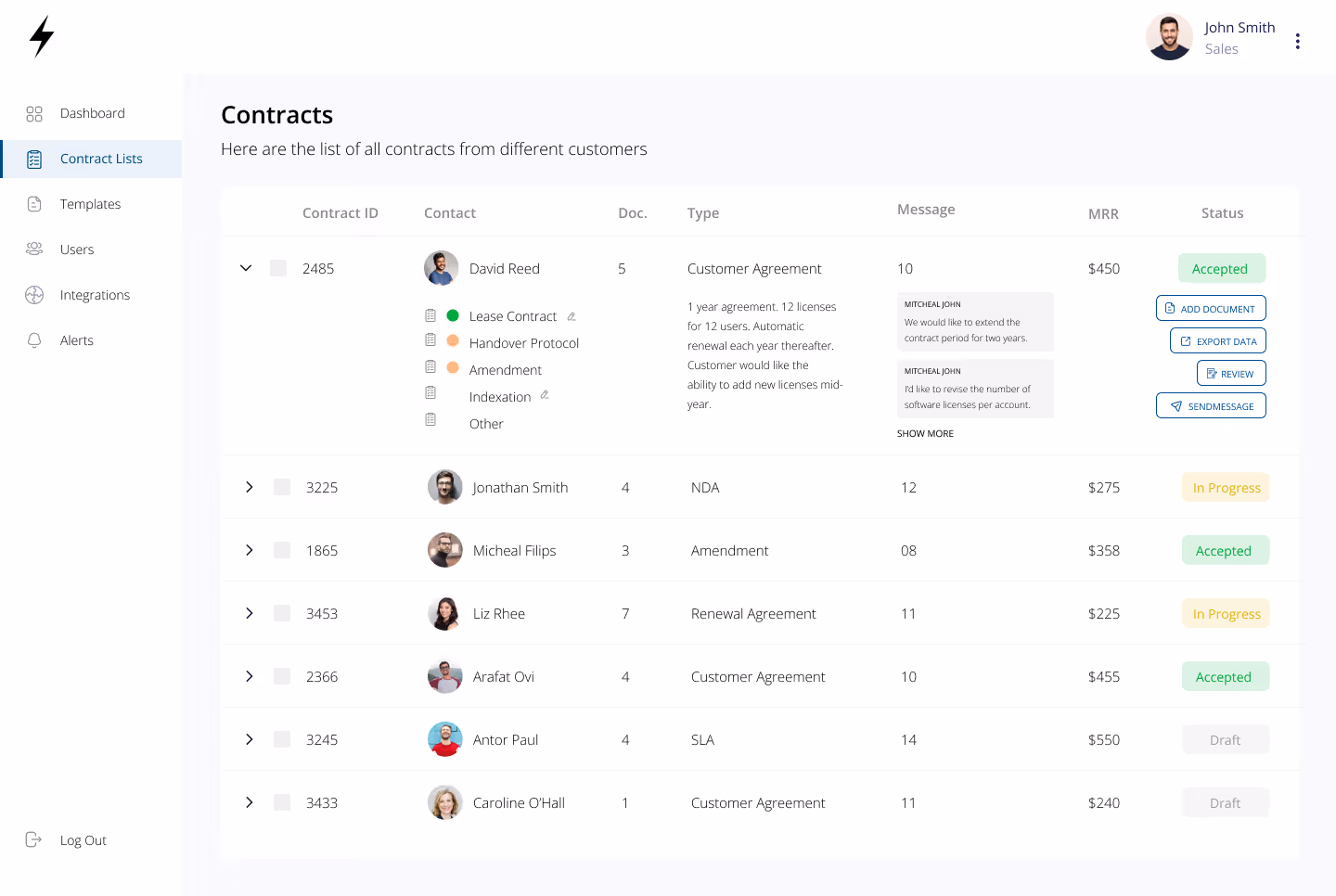 web based contract management