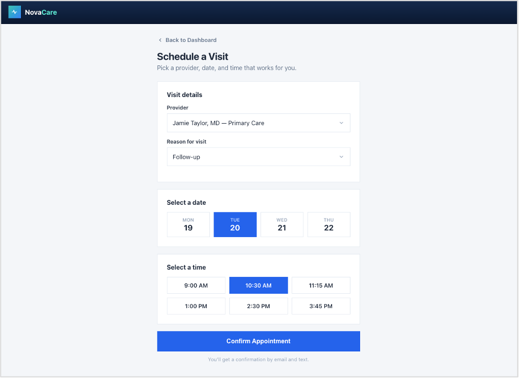 NovaCare — schedule a visit