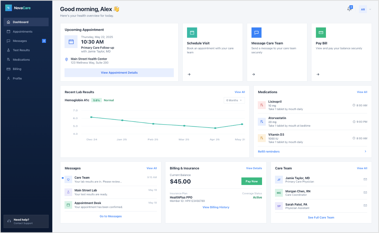 NovaCare — patient portal