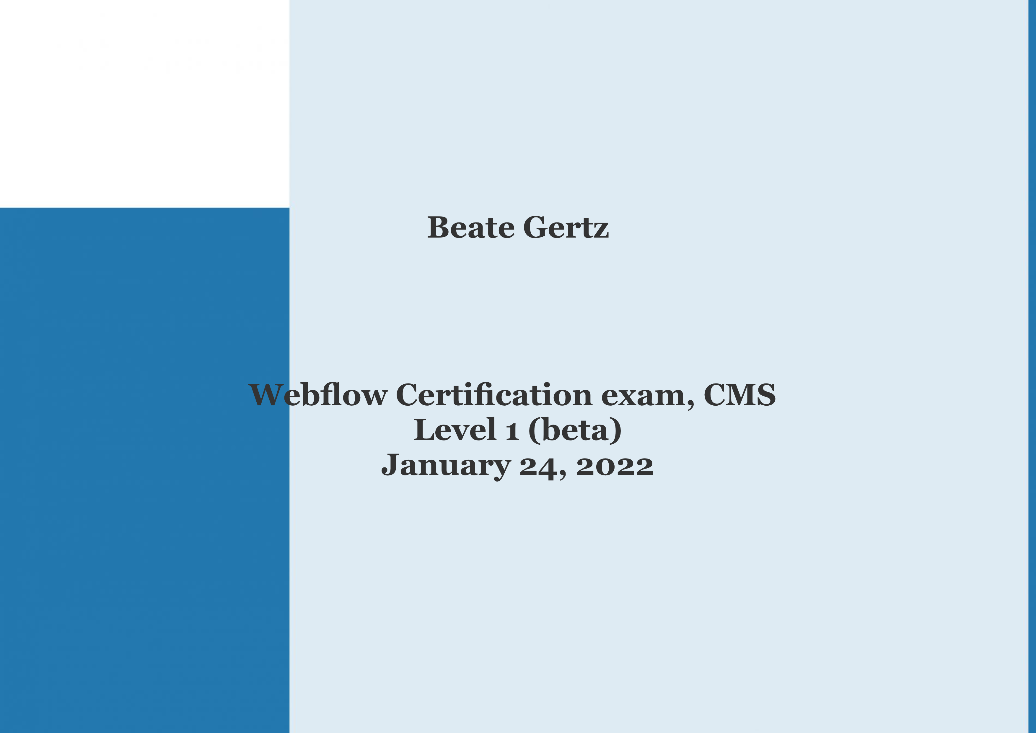Webflow Certificate CMS I