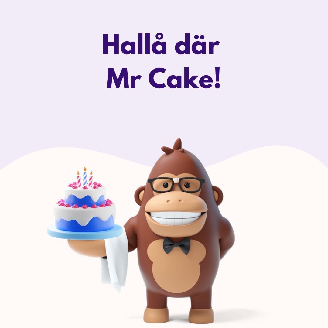 Asedos gorilla med tårta till Mr Cake