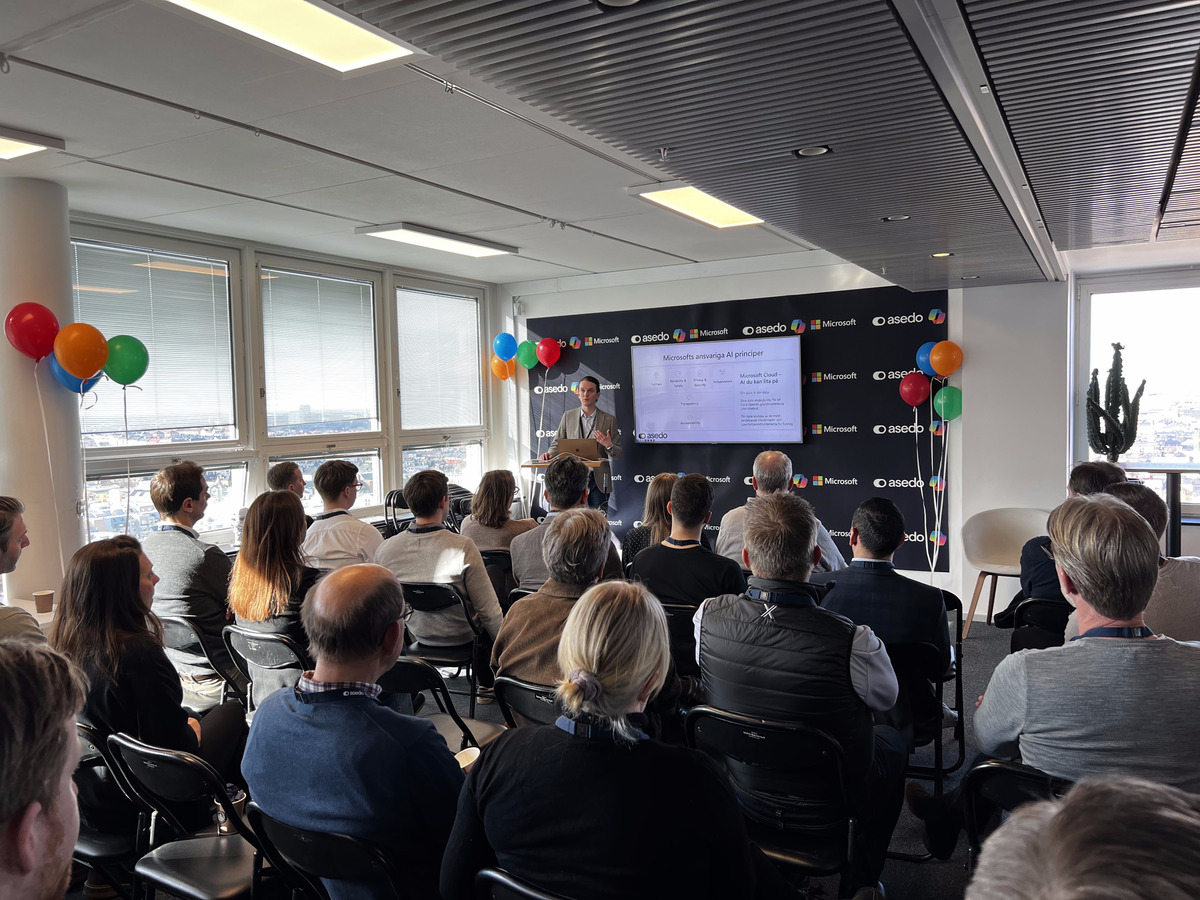 Publik på Asedos AI-event med Microsoft