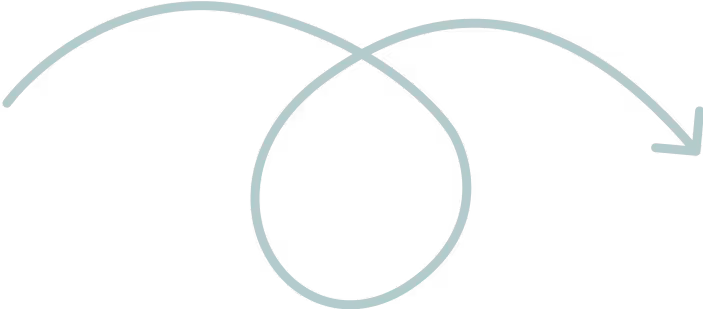 Curved arrow looping and pointing right, suggesting direction or process flow.