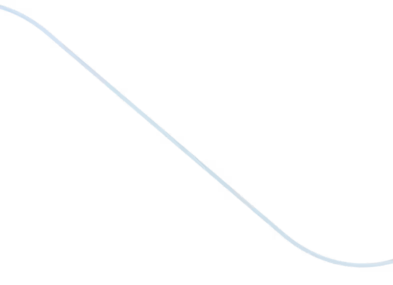 Light blue curved line forming a wave shape on a transparent background.