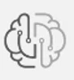 Logo constituting Simplified gray line drawing of a brain with circuits representing artificial intelligence.