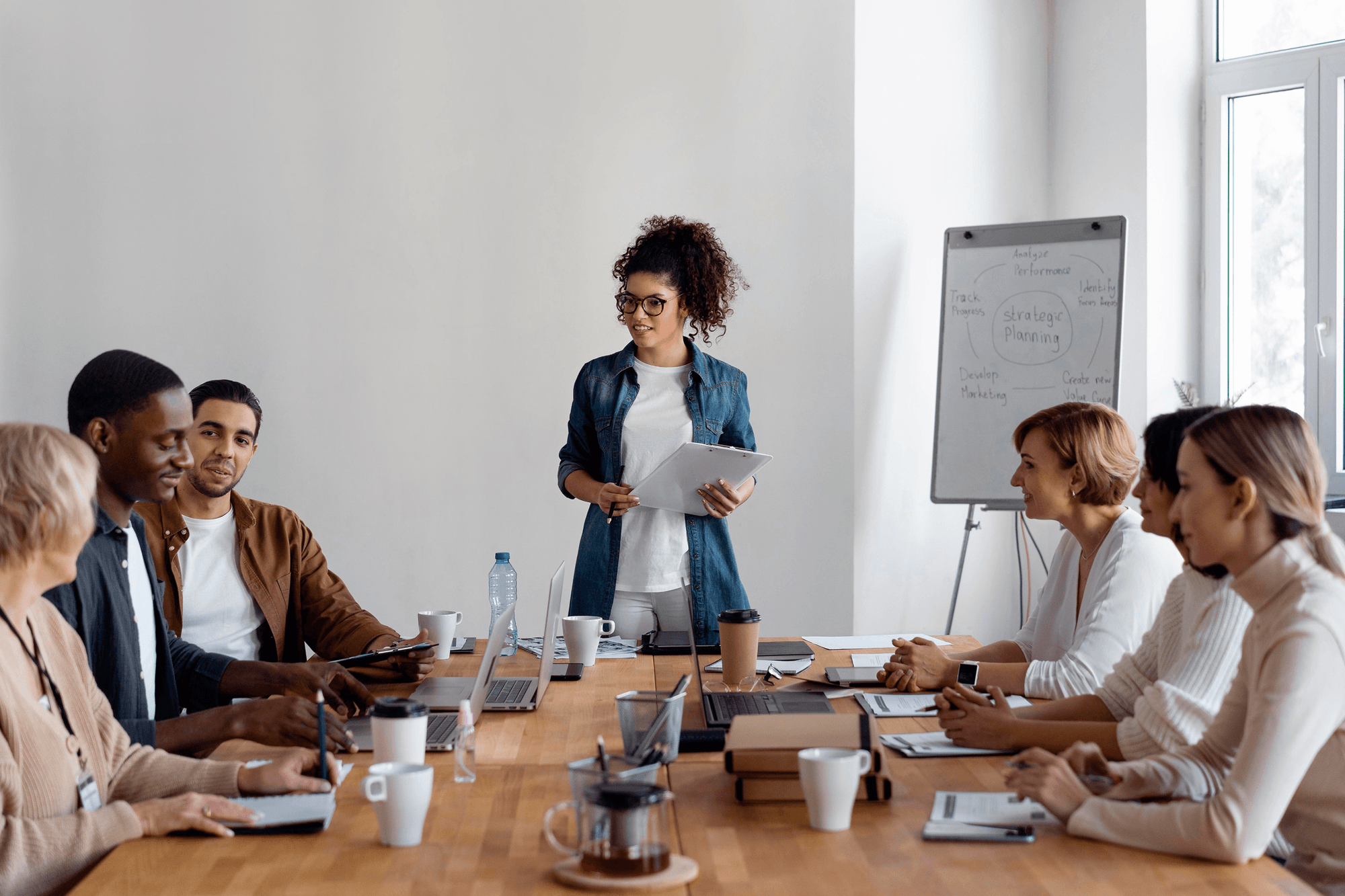 Employees in a business meeting