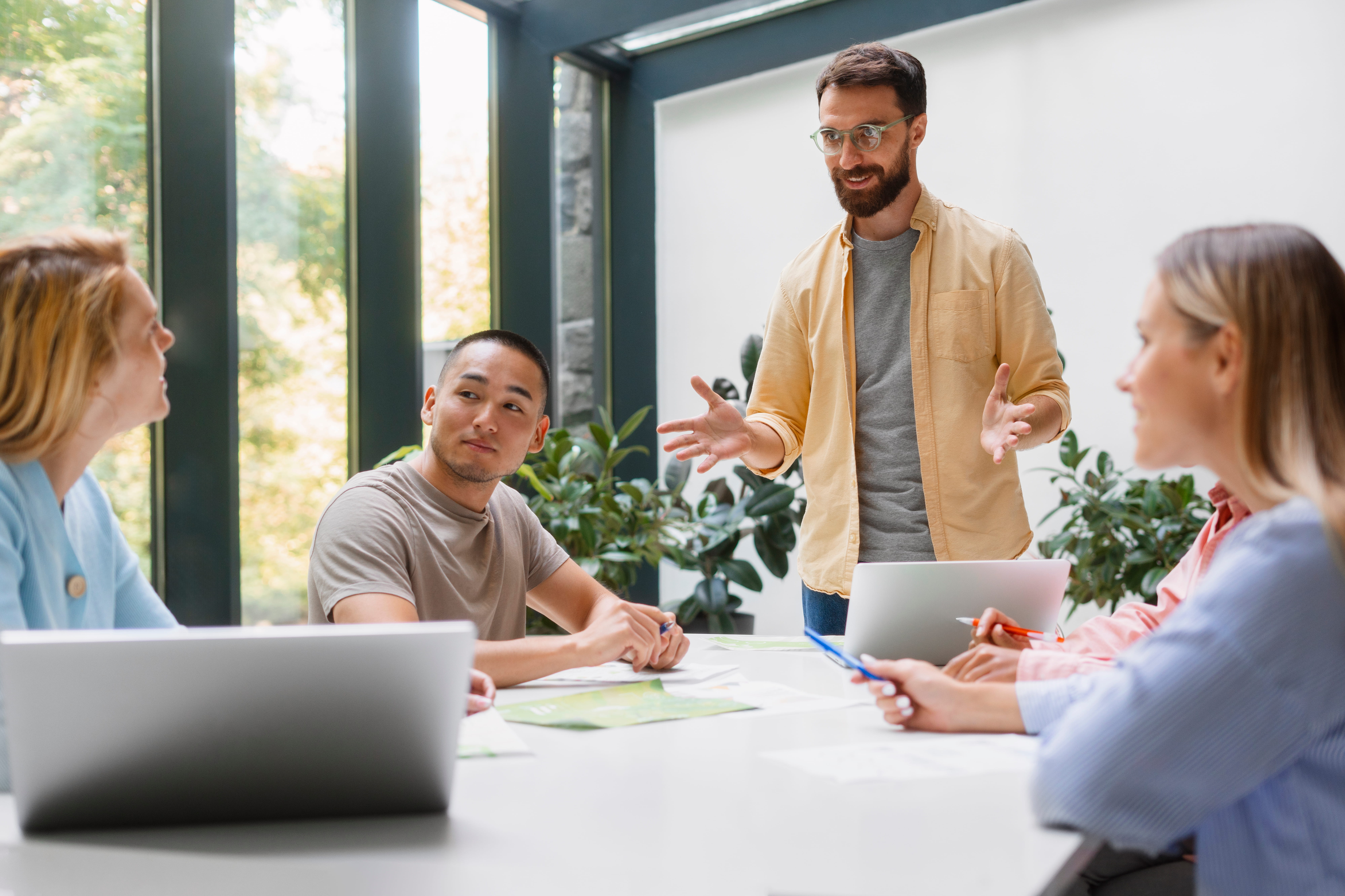 Employees in a business meeting