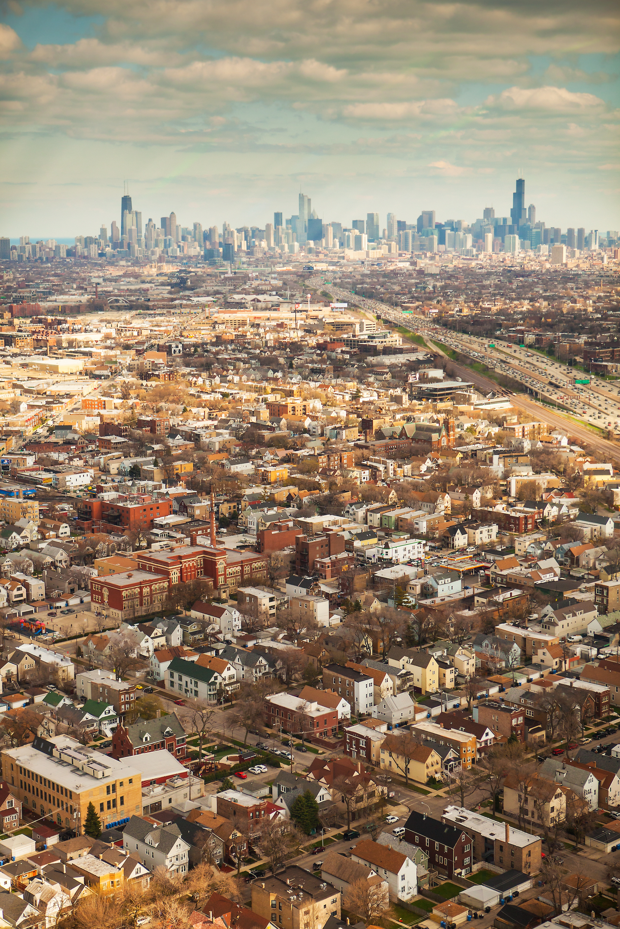 Chicago neighborhoods and skyline.