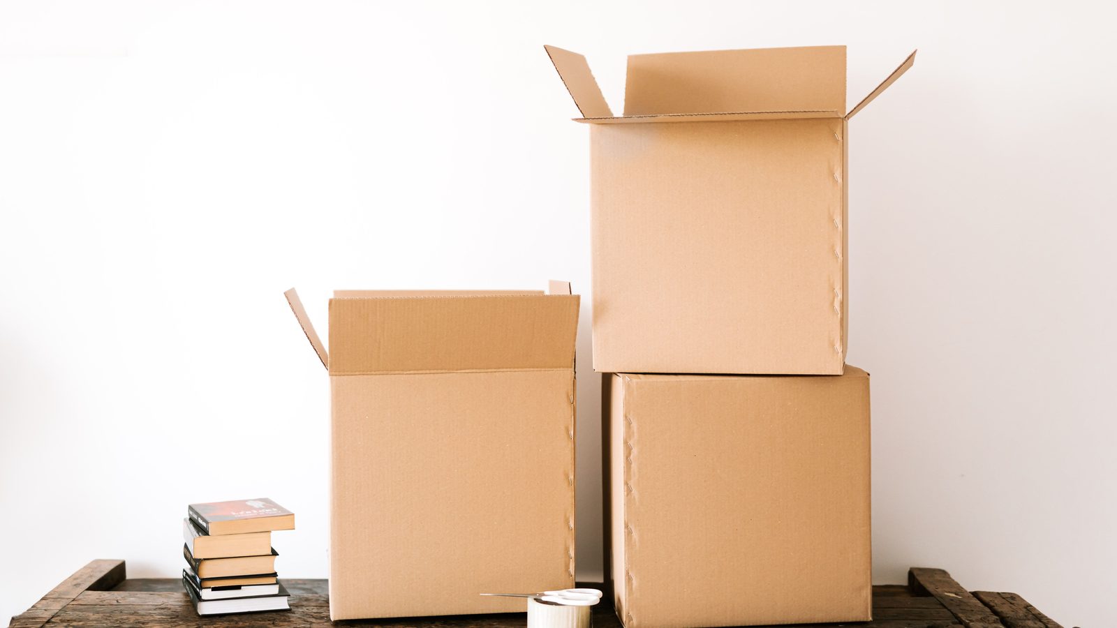 Stacked boxes cardboard storage.