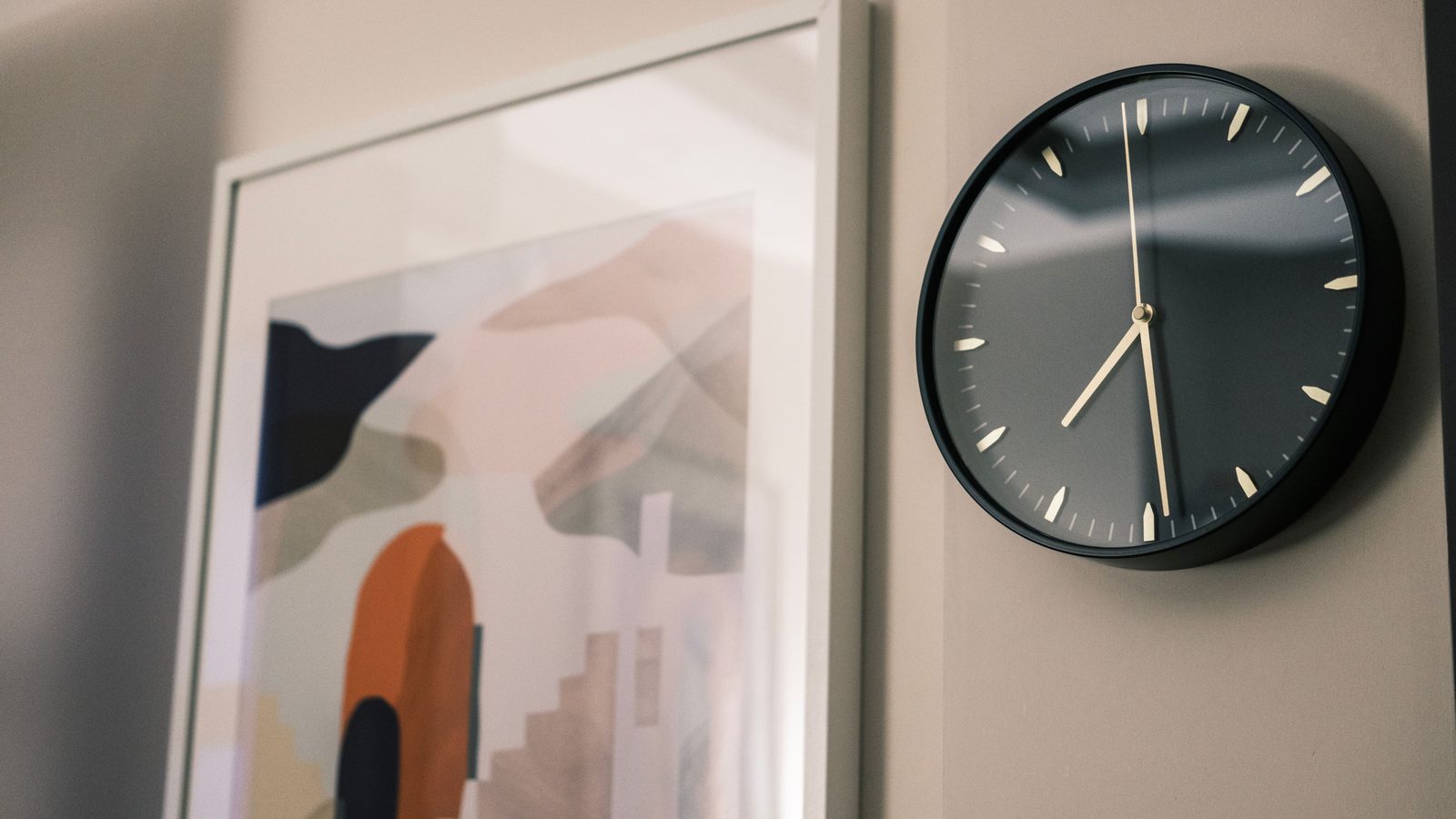 Clock time passing abstract.