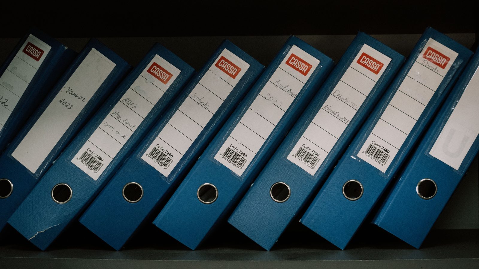 Filing folders documents office archive.