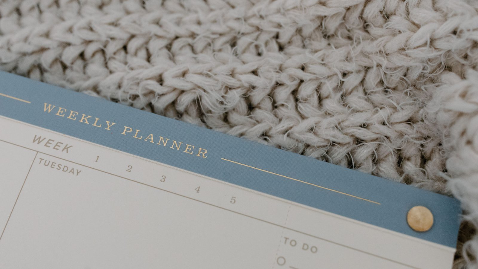 Weekly planner calendar notebook.