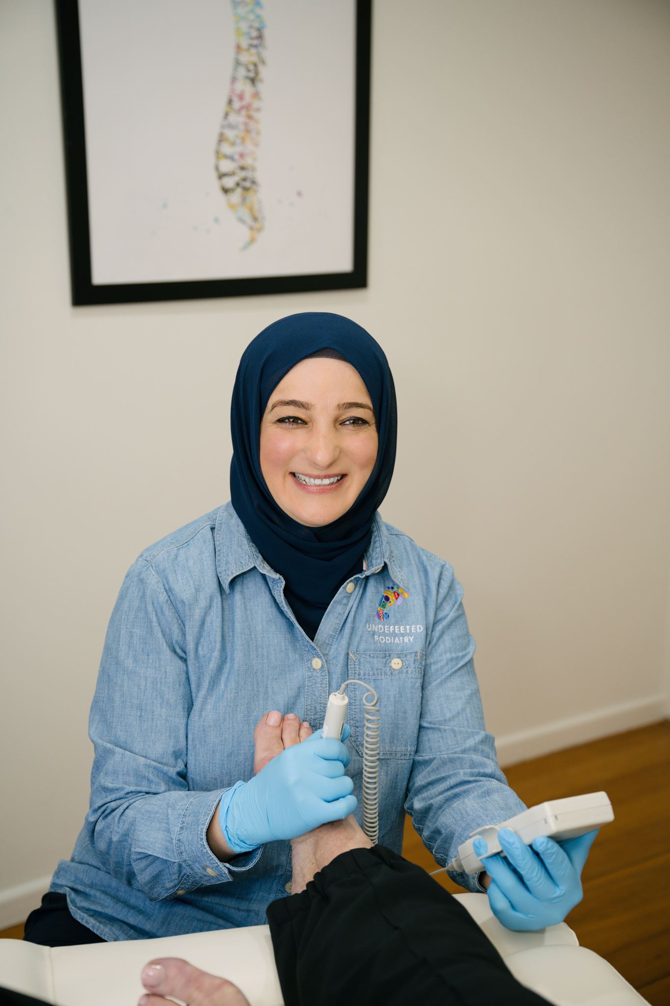 Podiatrist administering Swift treatment