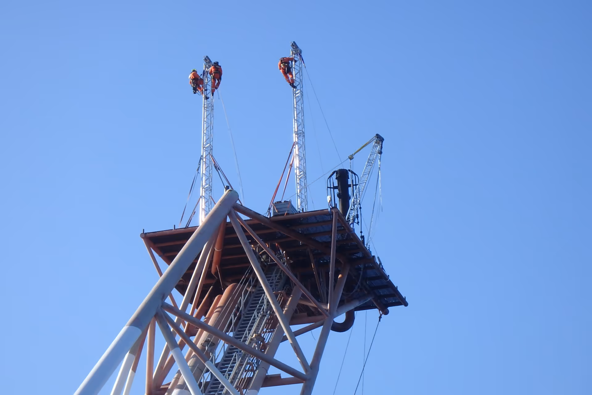 The flare tip exchange at Appommatox was one to remember. The project moved backwards a few times ,with Conbit remaining on standby. The flare tip handling equipment was mobiolized well in time for execution offshore in the Gulf of Mexico.