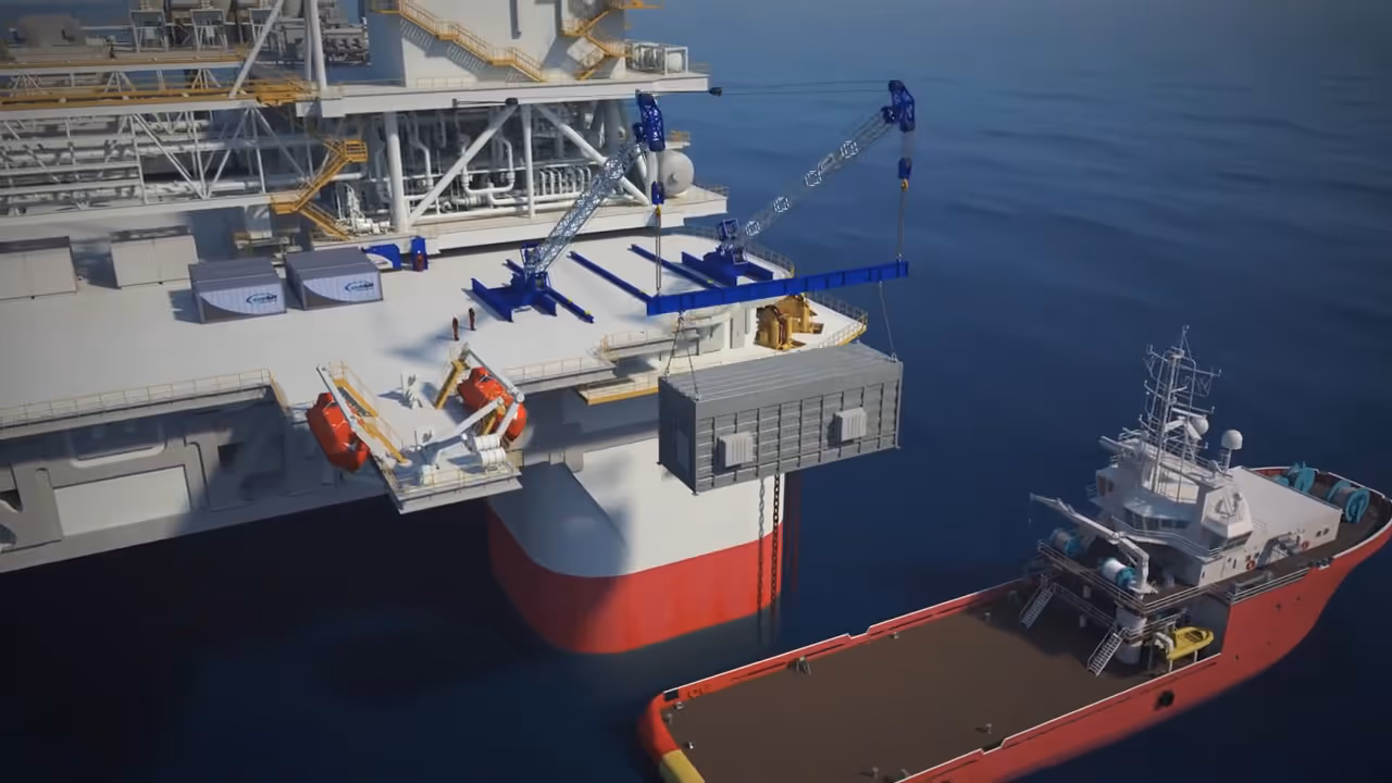 Animated image of the SL900 double boom lifting