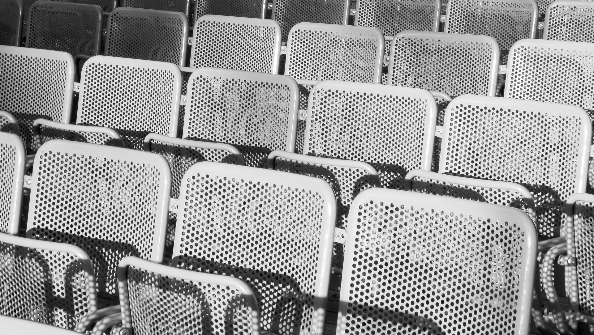 metal chairs at stadium