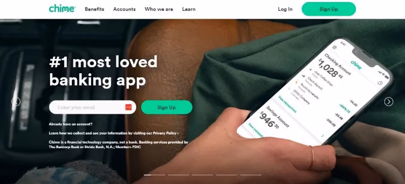 Chime homepage
