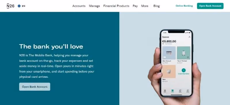 N26 homepage