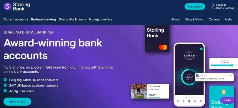 Starling Bank homepage