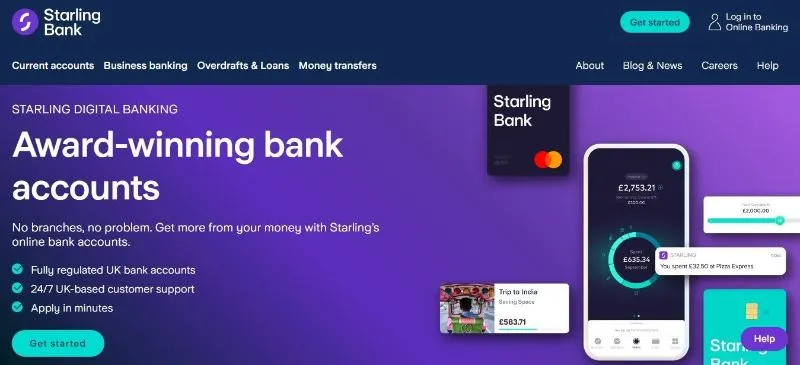 Starling Bank homepage