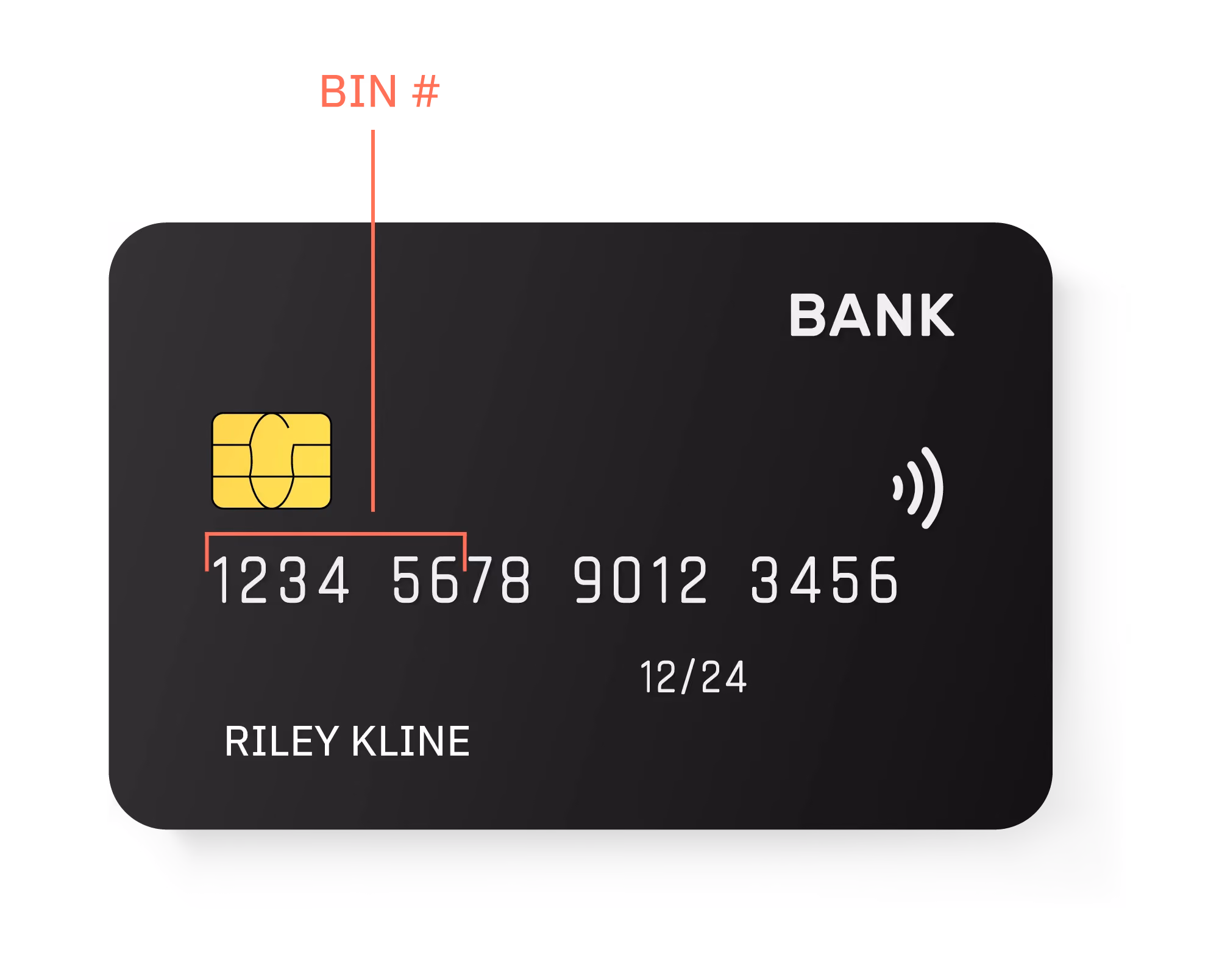 BIN Number on a payment card.