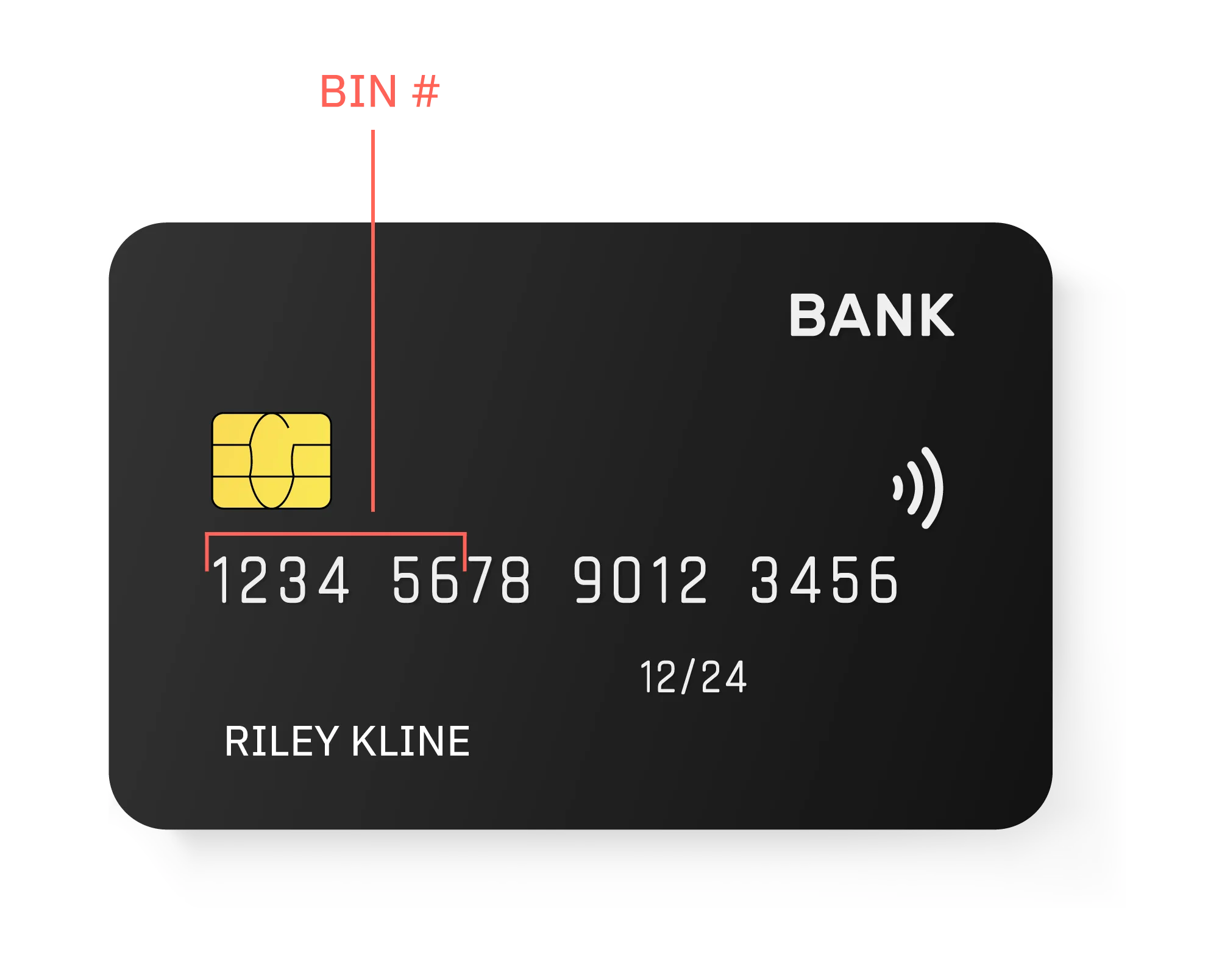 BIN Number on a payment card.