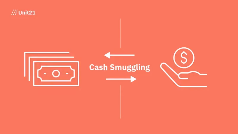 Cash smuggling as a type of money laundering.