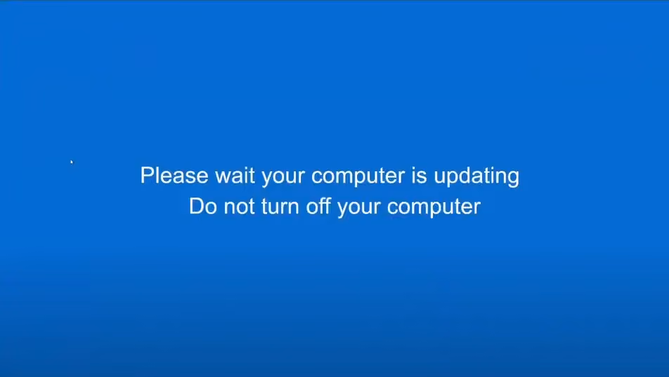 A blue screen with white textDescription automatically generated