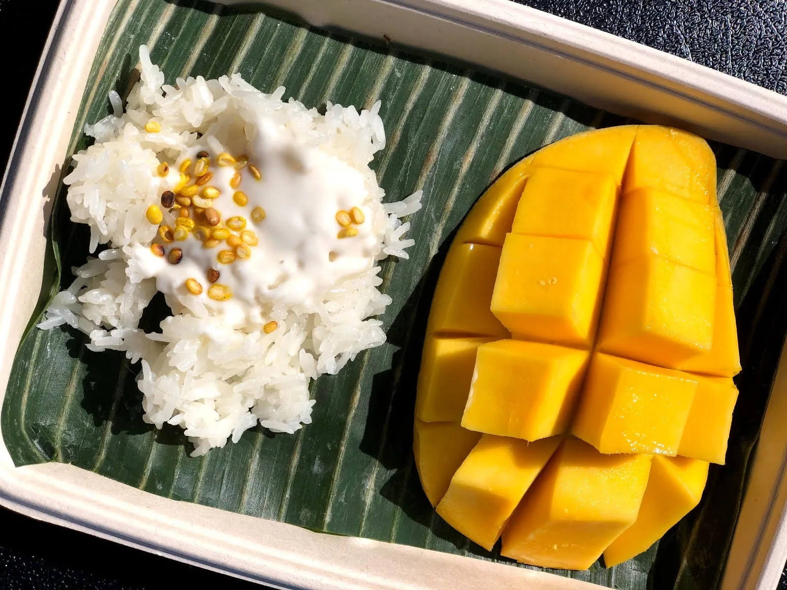 mango sticky rice that was made during Thai cooking class
