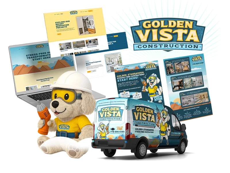 Branding system for a construction Company, Golden Vista Construction