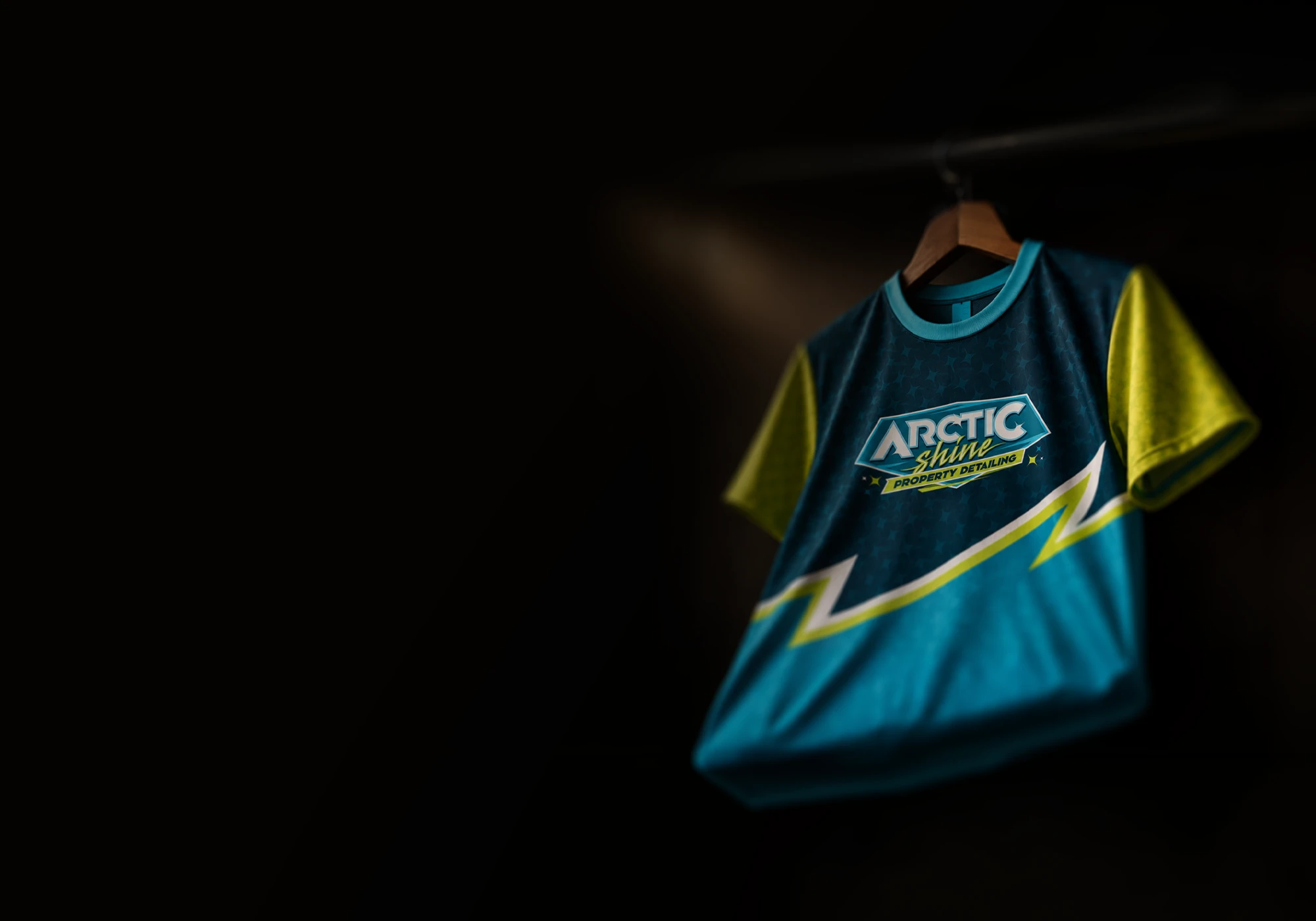 sublimated T-shirt designed by bananas creative for a window cleaning business. 