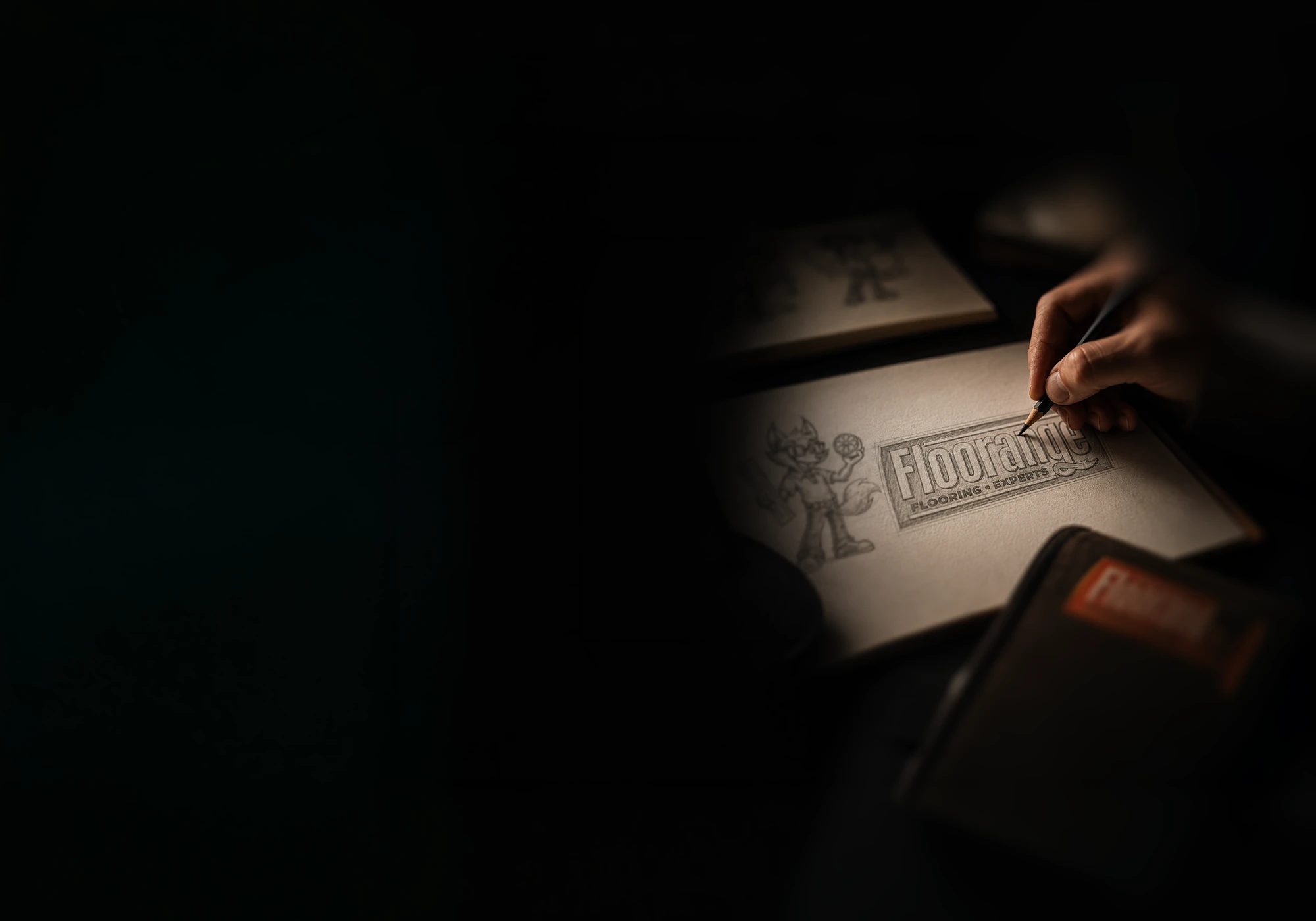 Brand Designer developing a brand from scratch, scketch