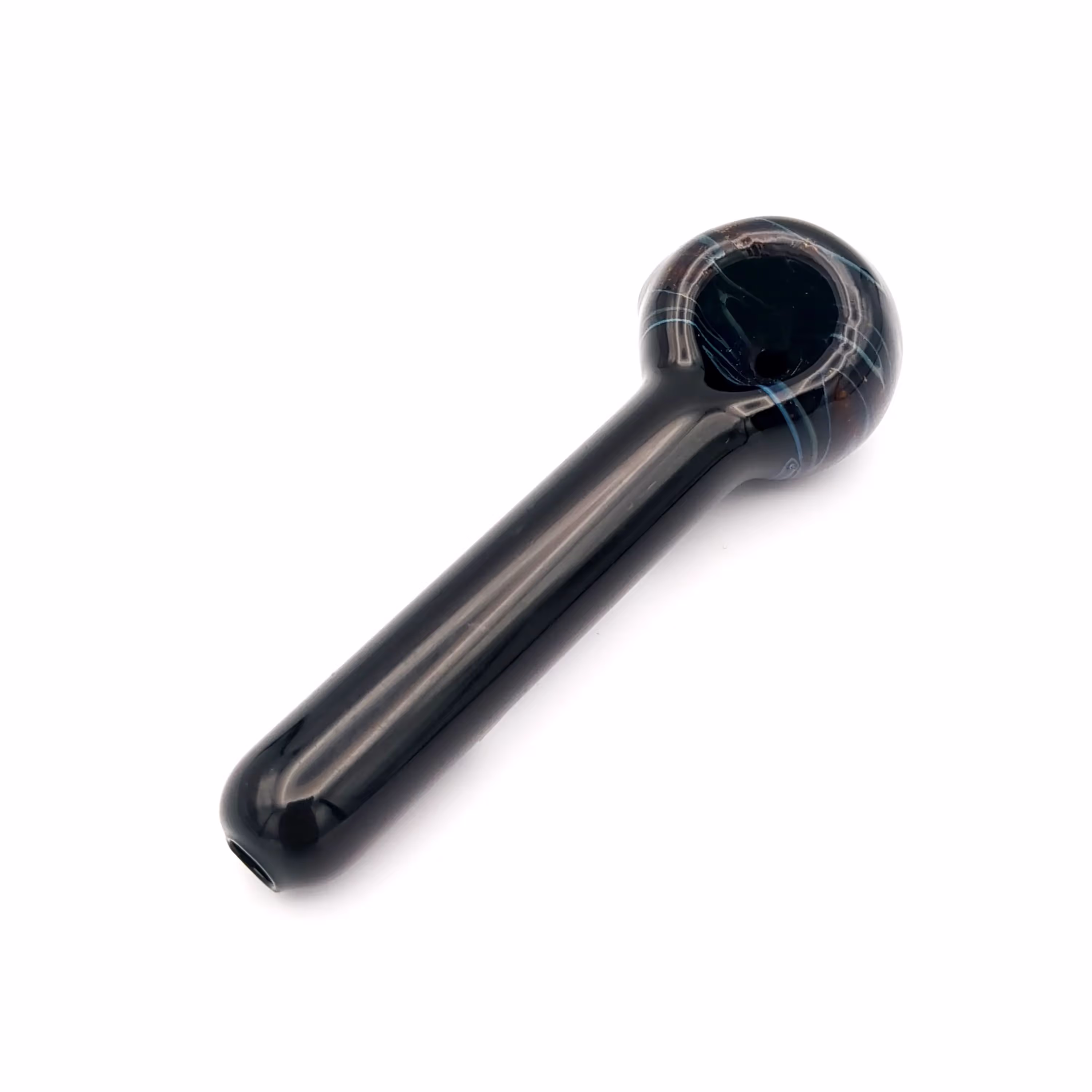 Black Pipe with Squiggle Cap | Jellyfish Glass