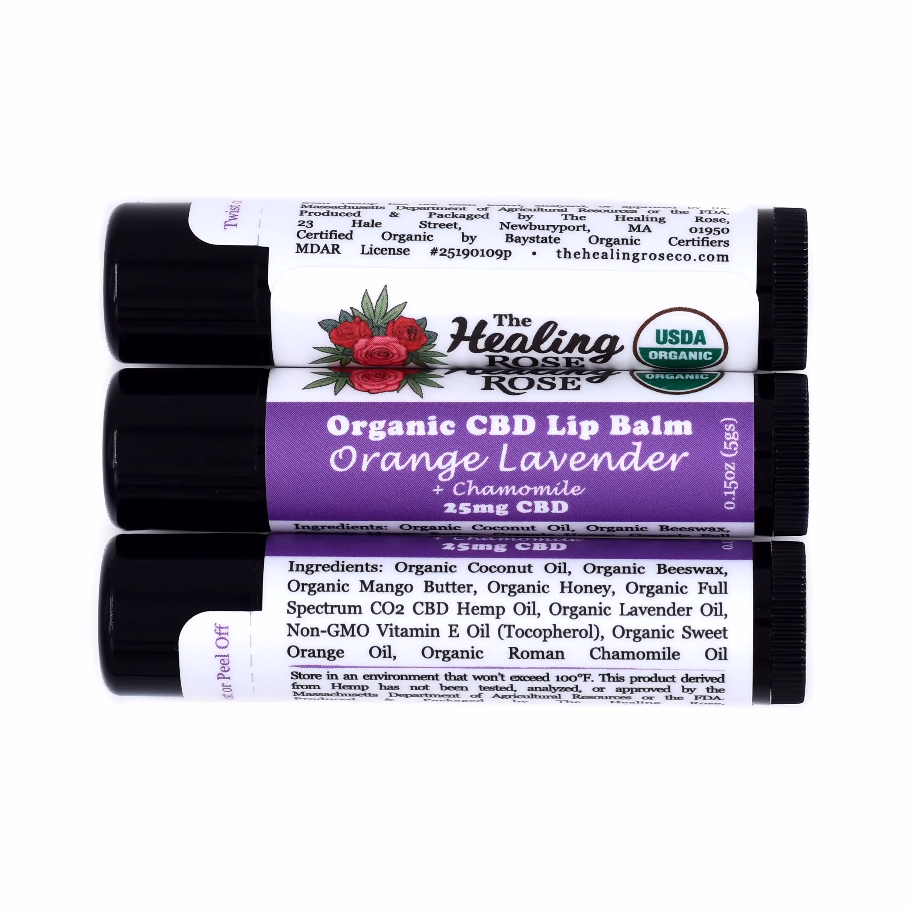 CBD Lip Balm | Organic Orange Lavender | 25mg
