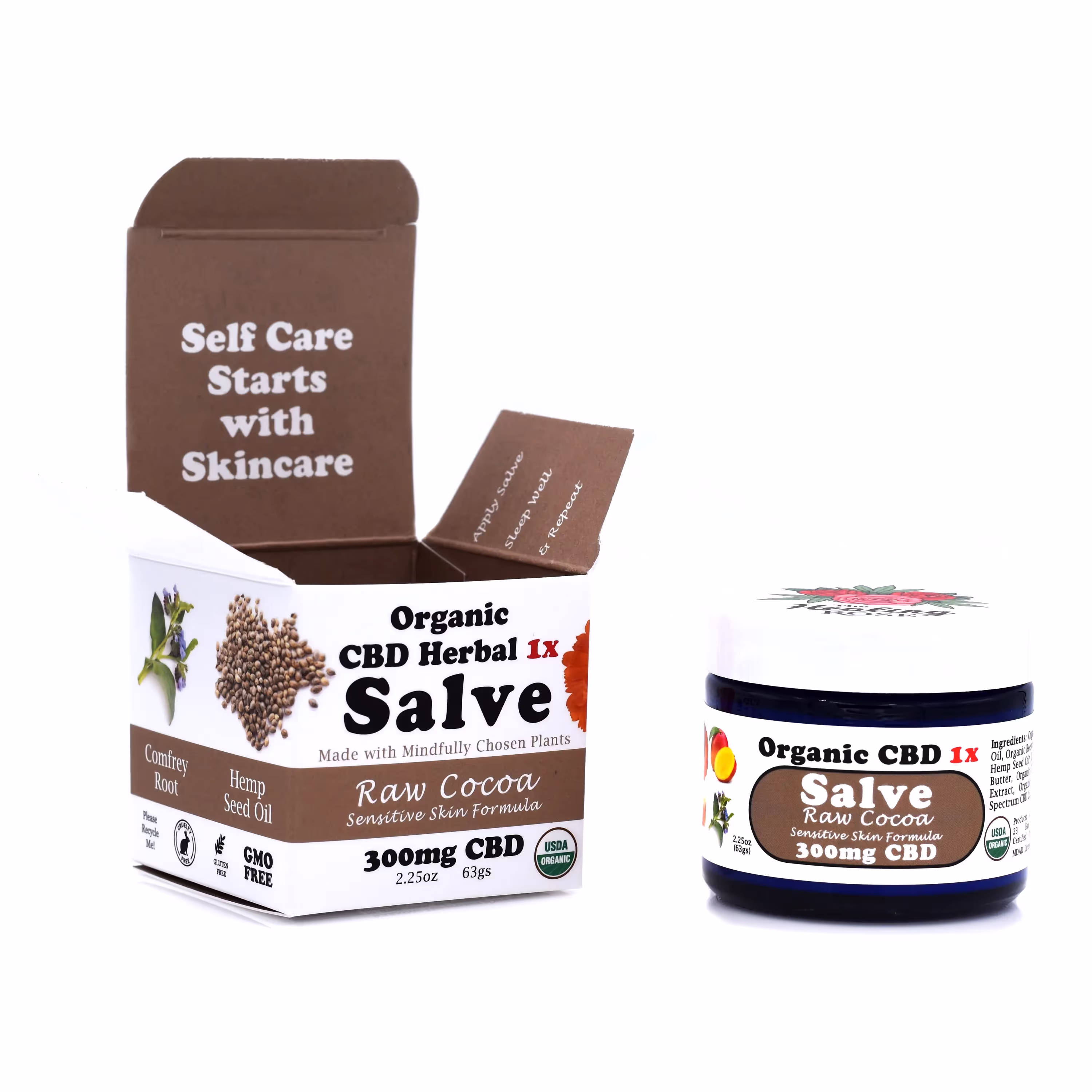 Organic Raw Cocoa Sensitive Skin CBD Salve | 300mg