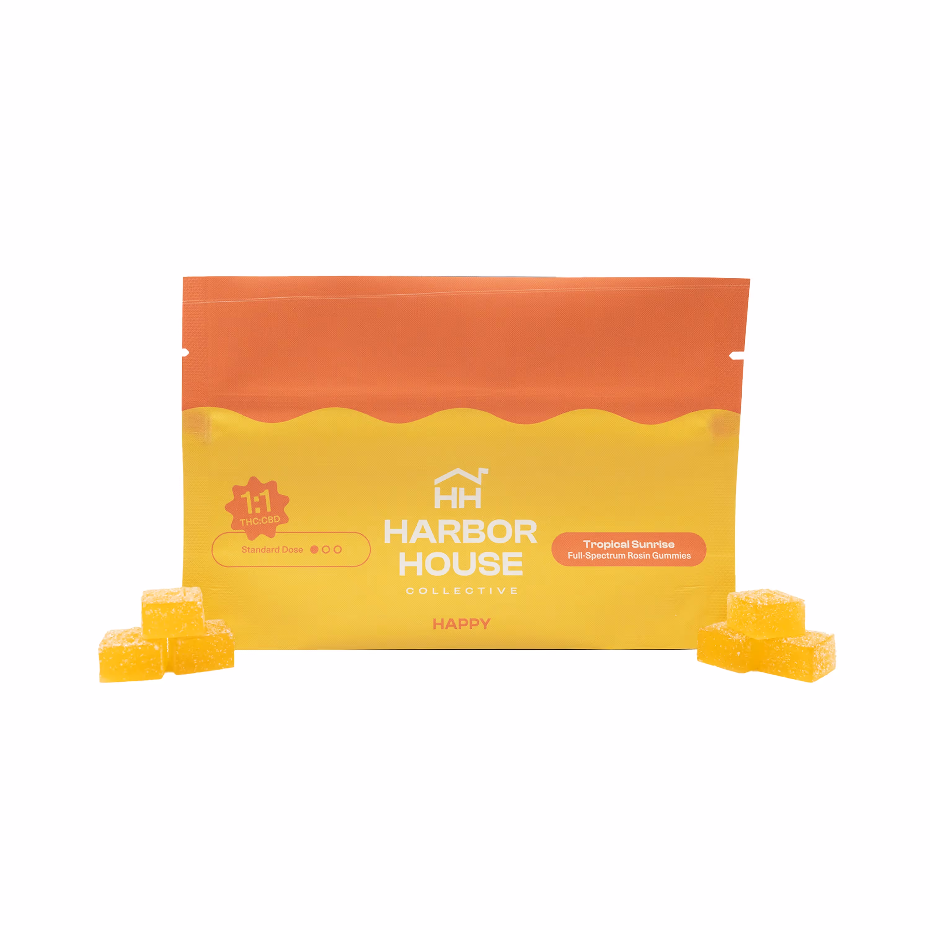 Tropical Sunrise | 1:1 THC:CBD Hybrid Blend Rosin Gummies | 20pk