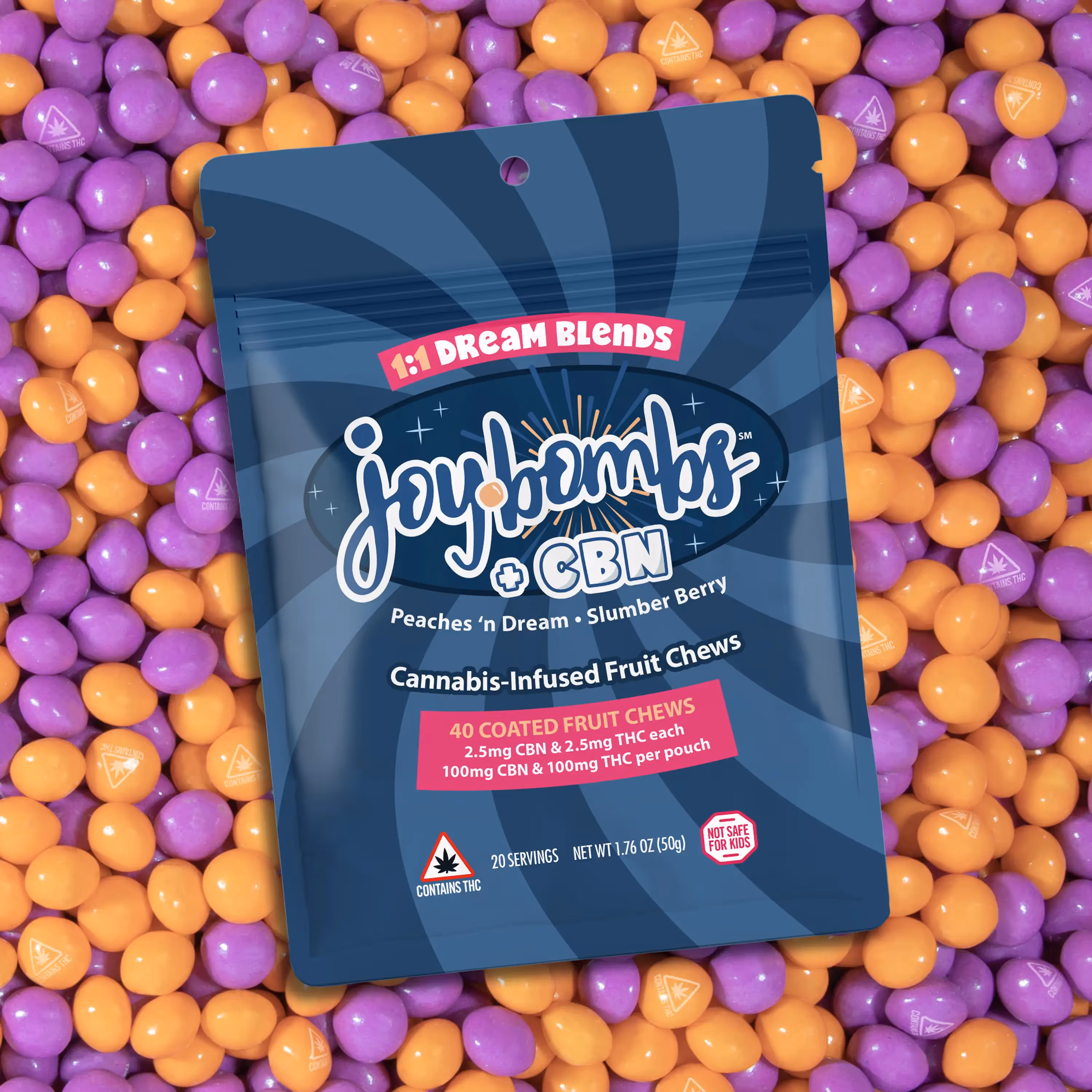 Dream Blend Candy Coated Fruit Chews | 1:1 THC:CBN | 40pk