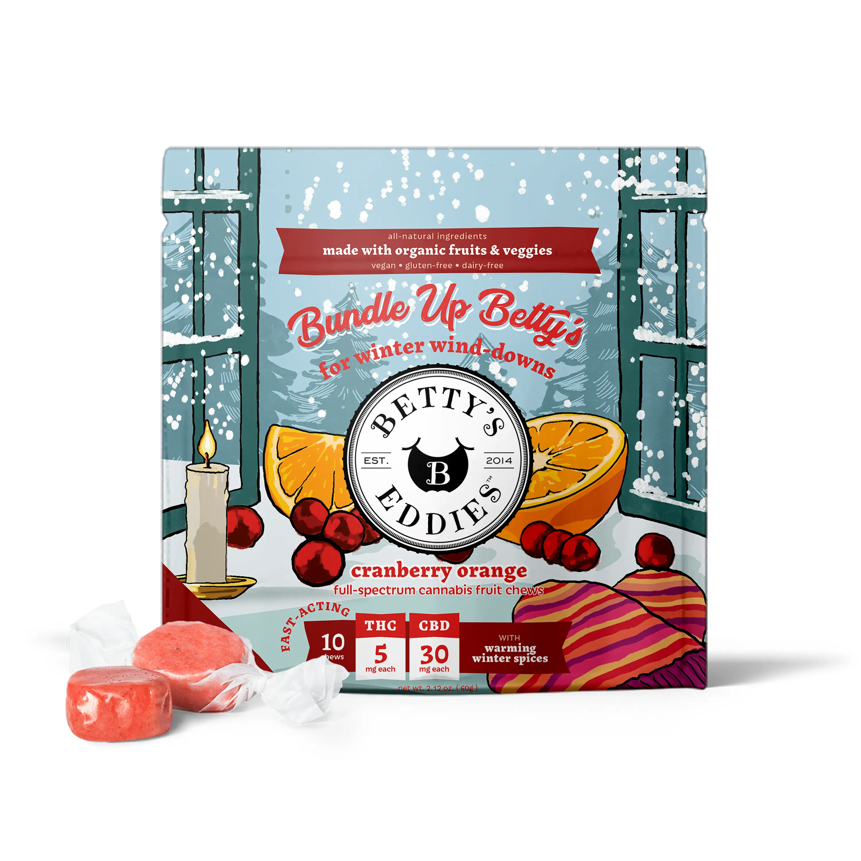 Bundle Up Betty's Cranberry Orange Chews | 10pk