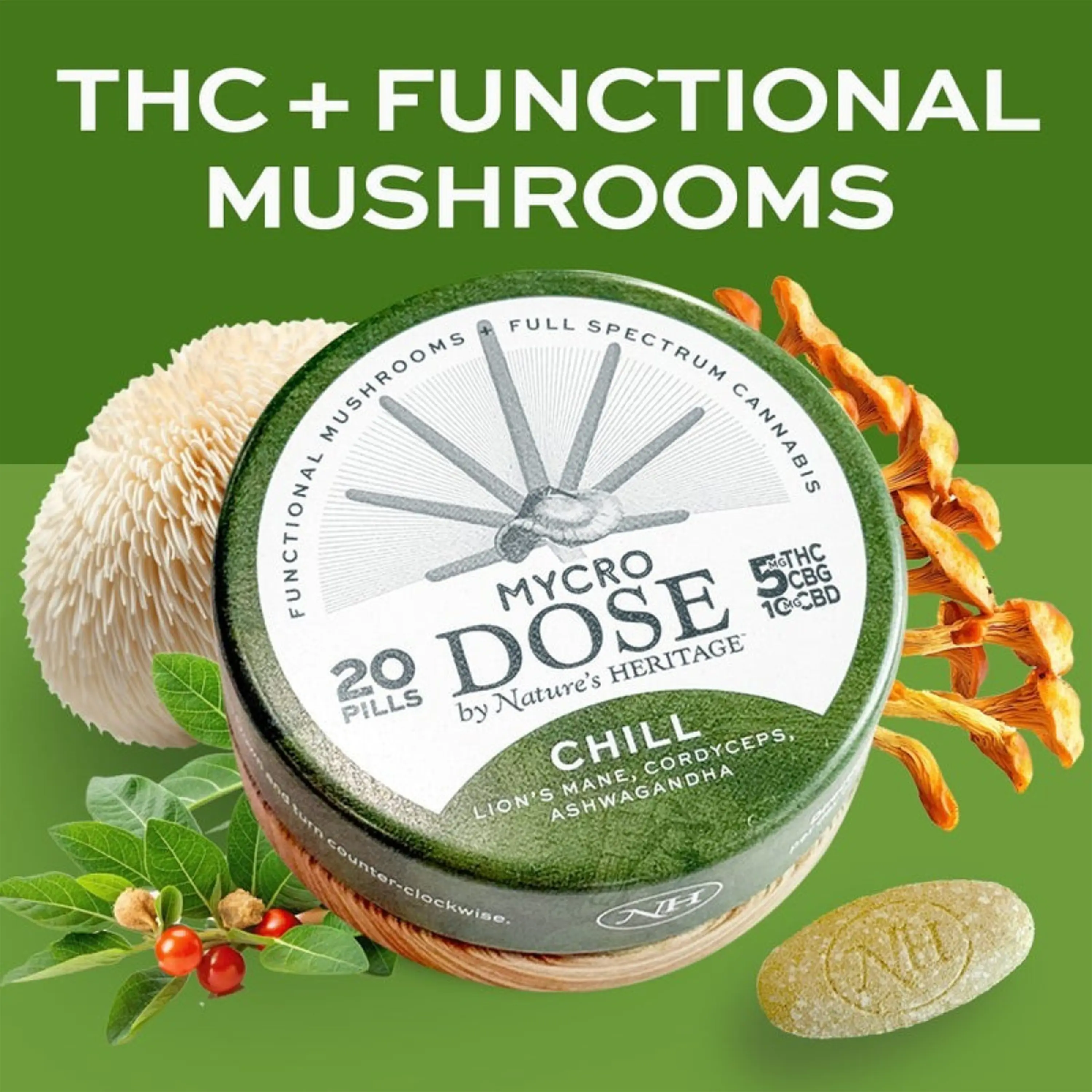 Mycro Dose Chill Tablets | 2:1:1 | CBD:THC:CBG | 20pk